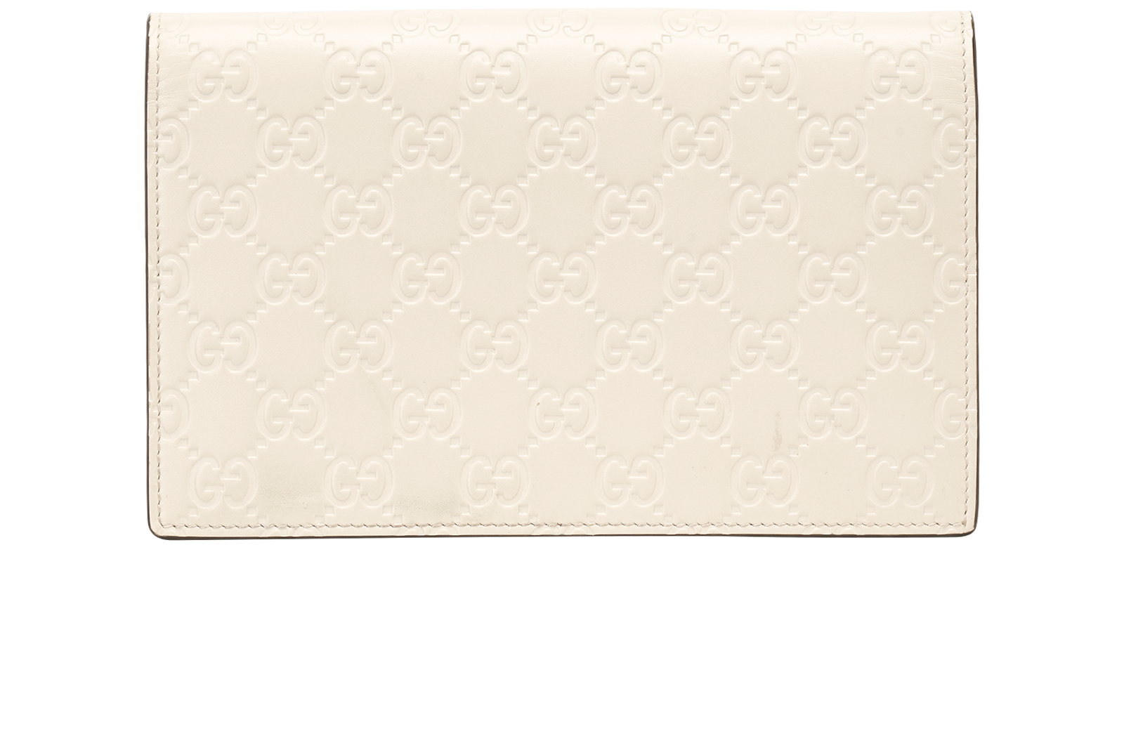 Mini Bow Signature Wallet On Chain, &pound;390, Handbags, Gold/White, Leather, Back view